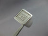ESTATE LARGE .26CT DIAMOND 18K WHITE GOLD 3D PAVE MATTE & SHINY SQUARE MENS RING