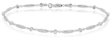 .43CT DIAMOND 14K WHITE GOLD ROUND CLASSIC MARQUISE SHAPE ETERNITY LOVE BRACELET
