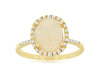 1.91CT DIAMOND & AAA OPAL 14KT YELLOW GOLD OVAL & ROUND CLASSIC ENGAGEMENT RING