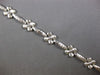 ESTATE WIDE 14KT WHITE GOLD 3D CLASSIC MATTE & SHINY MULTI FLOWER LOVE BRACELET