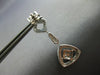 LARGE .96CT DIAMOND 18KT WHITE GOLD ROUND & PRINCESS TRIANGULAR HANGING EARRINGS