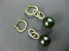 LARGE .81CT DIAMOND & AAA TAHITIAN PEARL 18K YELLOW GOLD OVAL TEAR DROP EARRINGS