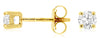 ESTATE .50CT DIAMOND 14KT YELLOW GOLD 3D CLASSIC ROUND 4 PRONG STUD EARRINGS