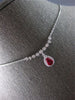 .78CT DIAMOND & AAA RUBY 14KT WHITE GOLD PEAR SHAPE & ROUND HALO LOVE NECKLACE