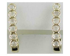 ESTATE .50CT DIAMOND 14KT YELLOW GOLD 3D SIX STONE UMBRELLA HANGING EARRINGS