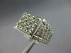WIDE .35CT DIAMOND 14KT WHITE GOLD 3D MATTE & SHINY SQUARE CLUSTER 3D MENS RING