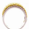 1.37CT WHITE & FANCY YELLOW DIAMOND 18KT 2 TONE GOLD MULTI ROW ANNIVERSARY RING
