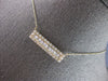 .75CT DIAMOND 14KT YELLOW GOLD 3D ROUND & BAGUETTE RECTANGULAR BAR FUN NECKLACE
