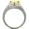 1.35CT WHITE & CANARY DIAMOND 18KT 2 TONE GOLD 3D TRILLION HALO ENGAGEMENT RING