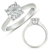 ESTATE .49CT DIAMOND 14KT WHITE GOLD 3D CLUSTER FLOWER INVISIBLE ENGAGEMENT RING