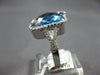 ESTATE LARGE 6.58CT DIAMOND & AAA BLUE TOPAZ 14KT WHITE GOLD 3D SQUARE FUN RING