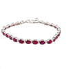 11.72CT DIAMOND & AAA RUBY 14KT WHITE GOLD OVAL & ROUND CLASSIC TENNIS BRACELET