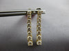 ESTATE LARGE 1.5CT DIAMOND 14KT YELLOW GOLD ROUND JOURNEY FLEXIBLE BAR HANGING EARRINGS