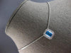 1.34CT DIAMOND & AAA BLUE TOPAZ 14KT WHITE GOLD 3D EMERALD CUT & ROUND PENDANT