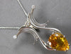 LARGE 5.36CT DIAMOND & AAA CITRINE 14KT WHITE GOLD 3D SLIDER FLOATING PENDANT