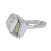 ESTATE 1.29CT DIAMOND & AAA LEMON QUARTZ 18KT WHITE GOLD SQUARE ETOILE FUN RING