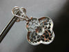 LARGE .88CT DIAMOND 14KT WHITE GOLD 3D FILIGREE 4 LEAF CLOVER FLOWER EARRINGS