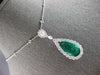 CERTIFIED LARGE 11.68CT DIAMOND & AAA COLUMBIAN EMERALD 18KT WHITE GOLD PENDANT