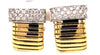 ESTATE .73CT DIAMOND 18KT 2 TONE GOLD 3D ROUND PAVE SNAKE FUN HANGING EARRINGS