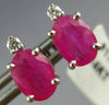 ESTATE 1.55CT DIAMOND & AAA RUBY 14KT WHITE GOLD 3D CLASSIC STUD EARRINGS #17188