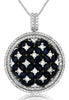 LARGE 3.65CT DIAMOND & AAA SAPPHIRE 14KT WHITE GOLD MARQUISE & ROUND FUN PENDANT