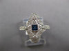 WIDE .30CT DIAMOND & AAA SAPPHIRE 18KT WHITE GOLD PRINCESS & ROUND FILIGREE RING