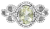 ESTATE 1.43CT DIAMOND & AAA LEMON QUARTZ 14KT WHITE GOLD 3D FLORAL FUN RING