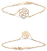 .14CT DIAMOND 14KT ROSE GOLD 3D ROUND CLASSIC FLOWER ADJUSTABLE LOVE BRACELET