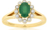 .87CT DIAMOND & AAA EMERALD 14K YELLOW GOLD 3D OVAL & ROUND FILIGREE FLOWER RING