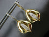 ESTATE .33CT DIAMOND 14K YELLOW GOLD 3D HANDCRAFTED LEAF HUGGIE HANGING EARRINGS