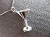 ESTATE .05CT DIAMOND 14KT WHITE GOLD 3D CLASSIC MARTINI FUN FLOATING PENDANT