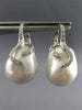 EXTRA LARGE .32CT DIAMOND & AAA SOUTH SEA PEARL 18KT WHITE GOLD HANGING EARRINGS
