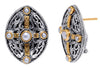 AAA SOUTH SEA PEARL 18KT YELLOW GOLD & 925 SILVER HANDCRAFTED FILIGREE EARRINGS