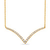 .30CT DIAMOND 14K YELLOW GOLD CLASSIC V SHAPE BUTTERFLY GRADUATING LOVE NECKLACE