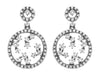 ESTATE .78CT DIAMOND 14KT WHITE GOLD 3D CIRCULAR FLORAL HANGING EARRINGS
