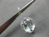 LARGE 6.33CT DIAMOND & AAA AQUAMARINE 14KT WHITE GOLD OVAL & ROUND HALO EARRINGS