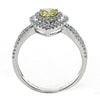 .90CT WHITE & FANCY YELLOW DIAMOND 18K 2 TONE GOLD 3D PEAR SHAPE ENGAGEMENT RING