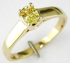 .42CT AAA YELLOW SAPPHIRE 14KT YELLOW GOLD 3D CLASSIC OVAL SOLITAIRE LOVE RING
