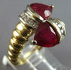WIDE 3.15CT DIAMOND & AAA RUBY 14KT TWO TONE GOLD CRISS CROSS SNAKE RING #275412