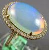 LARGE 8.24CT DIAMOND & AAA AUSTRALIAN OPAL 14KT YELLOW GOLD OVAL ENGAGEMENT RING