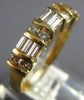 1CT DIAMOND 14KT YELLOW GOLD 3D ROUND & BAGUETTE 2 ROW WEDDING ANNIVERSARY RING