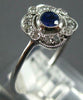 SMALL .32CT DIAMOND & AAA SAPPHIRE 18KT WHITE GOLD 3D SQUARE FILIGREE LOVE RING