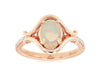 ESTATE 1.0CT DIAMOND & AAA OPAL 14KT ROSE GOLD 3D OVAL & ROUND DOUBLE V FUN RING