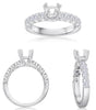 ESTATE .75CT DIAMOND 14KT WHITE GOLD ROUND 4 PRONG SEMI ETERNITY SEMI MOUNT RING