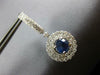 ESTATE WIDE 5.37CT DIAMOND & AAA SAPPHIRE 18K WHITE GOLD FLOWER HANGING EARRINGS