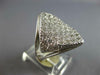 ESTATE LARGE .85CT DIAMOND 14KT WHITE GOLD 3D CLASSIC PAVE DIAGONAL FUN RING