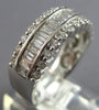 WIDE .96CT DIAMOND 18KT WHITE GOLD 3D ROUND & BAGUETTE WEDDING ANNIVERSARY RING