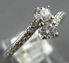ESTATE .52CT DIAMOND 14K WHITE GOLD CLASSIC ROUND 2 STONE CRISS CROSS LOVE RING