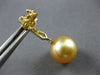 .16CT DIAMOND & AAA GOLDEN SOUTH SEA PEARL 18KT YELLOW GOLD BAR HANGING EARRINGS