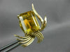 ANTIQUE LARGE 8CT AAA YELLOW TOPAZ 14K YELLOW GOLD FLOWER CLIP ON EARRINGS 26294